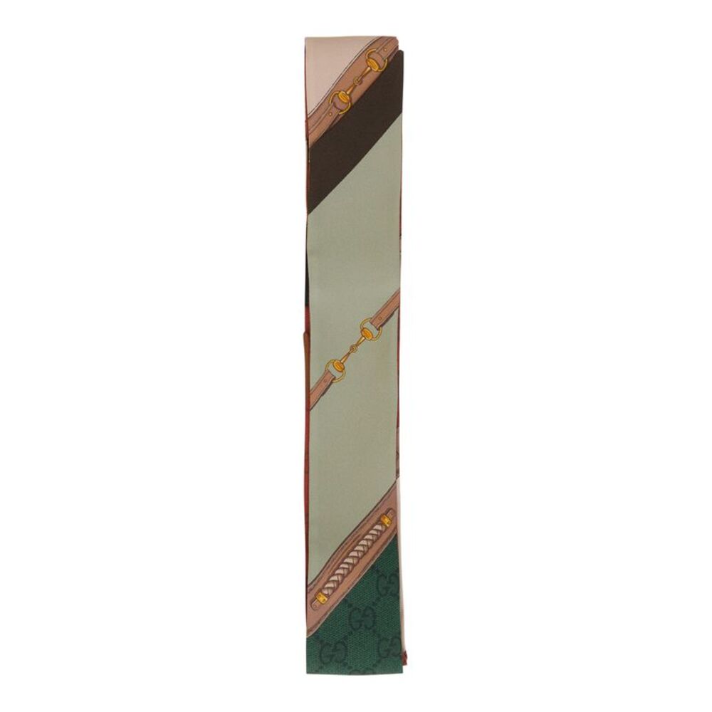 Gucci Women Green Scarf With All-Over Print In Gg Silk For Women
